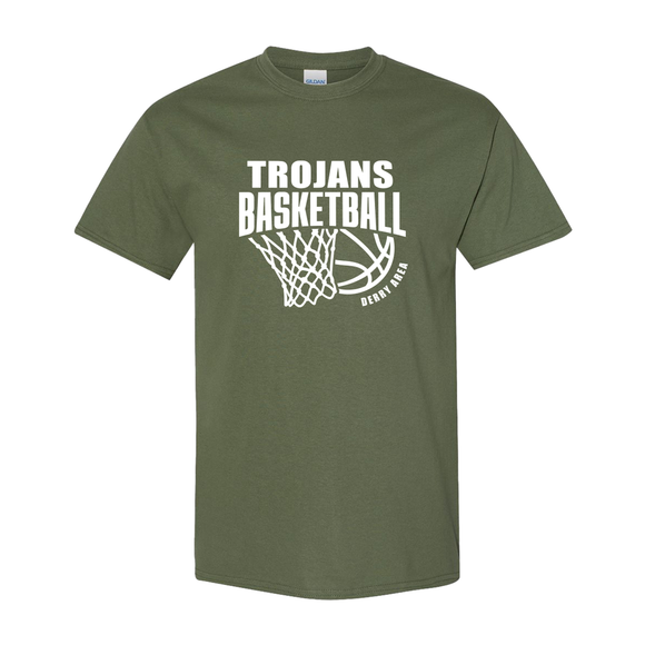 Military Green Short Sleeve Tee Shirt - Basketball 2025