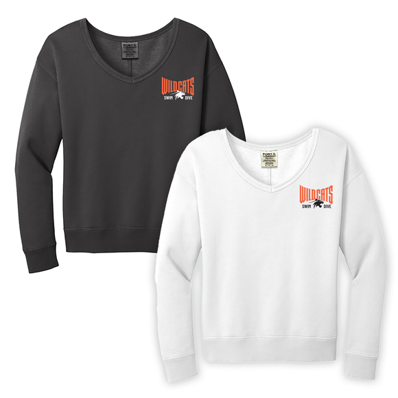 Ladies Embroidered V-Neck Sweatshirt