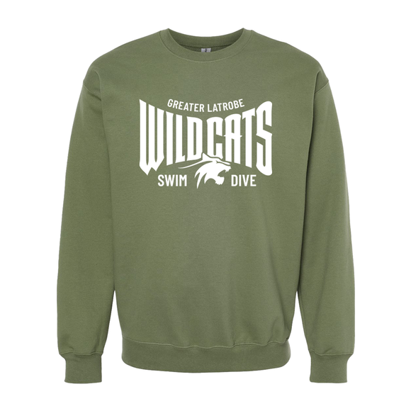 Military Green Crewneck Sweatshirt - GL Swim Dive