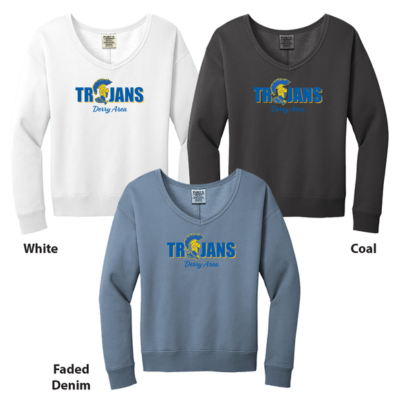 Ladies Beach Wash V-Neck Sweatshirt